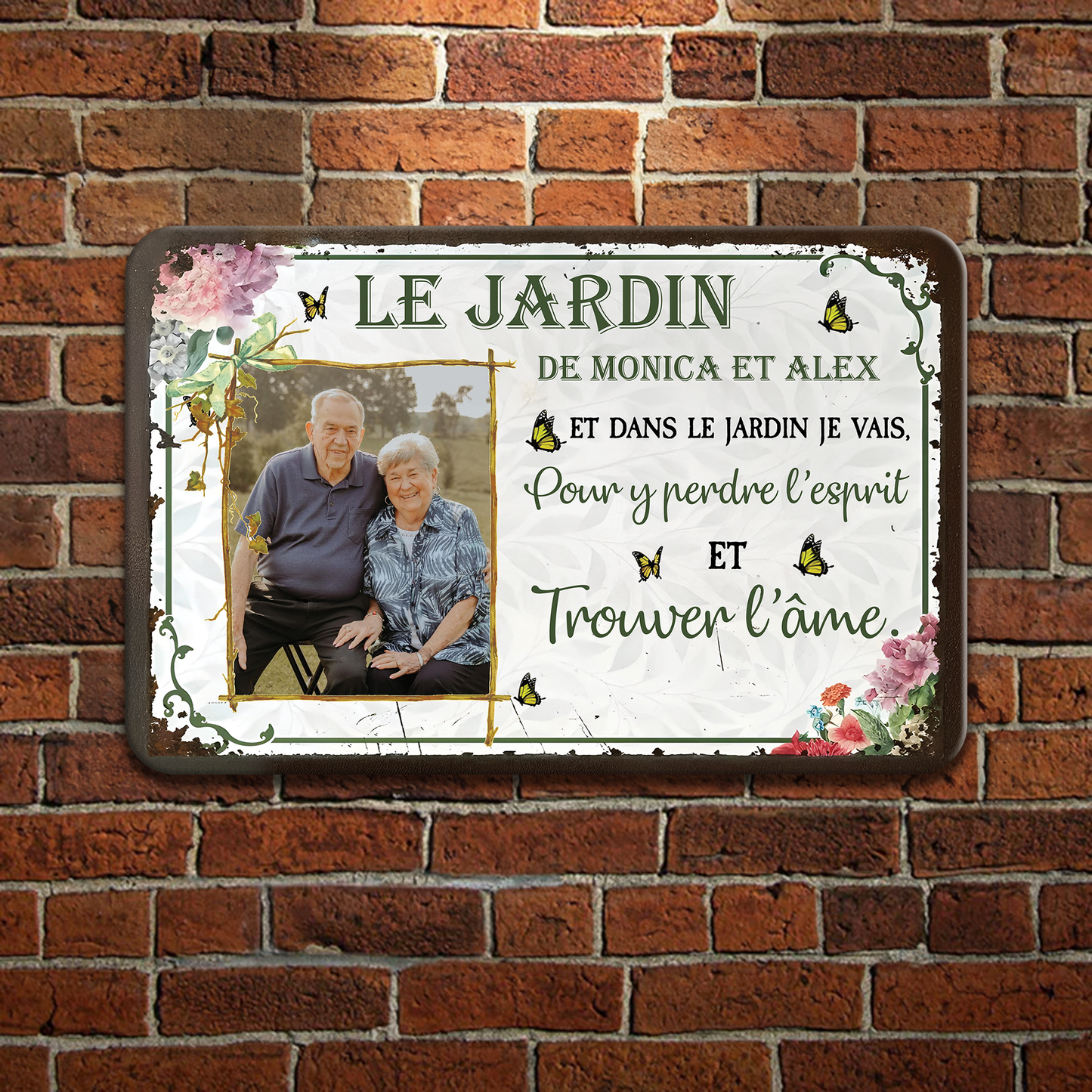 Et Dans Le Jardin Je Vais, Pour Y Perdre L’esprit – Plaque En Métal Personnalisée