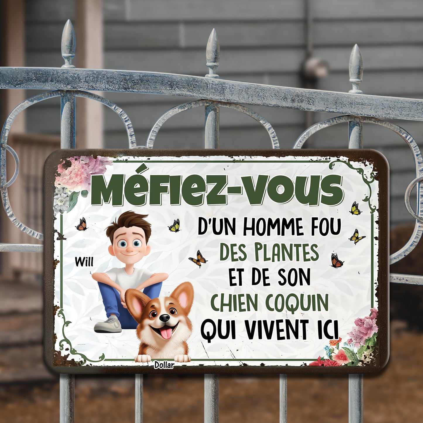 Méfiez-vous Un Homme Fou Des Plantes – Plaque En Métal Personnalisée