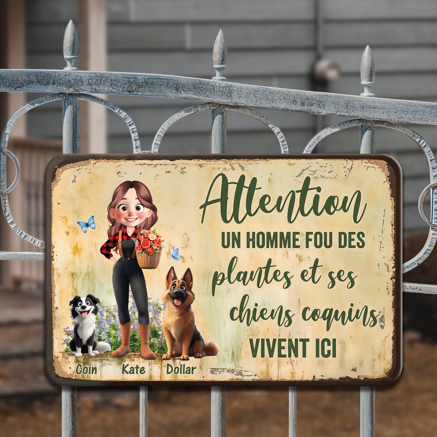 Bienvenue Au Jardin – Plaque En Métal Personnalisée