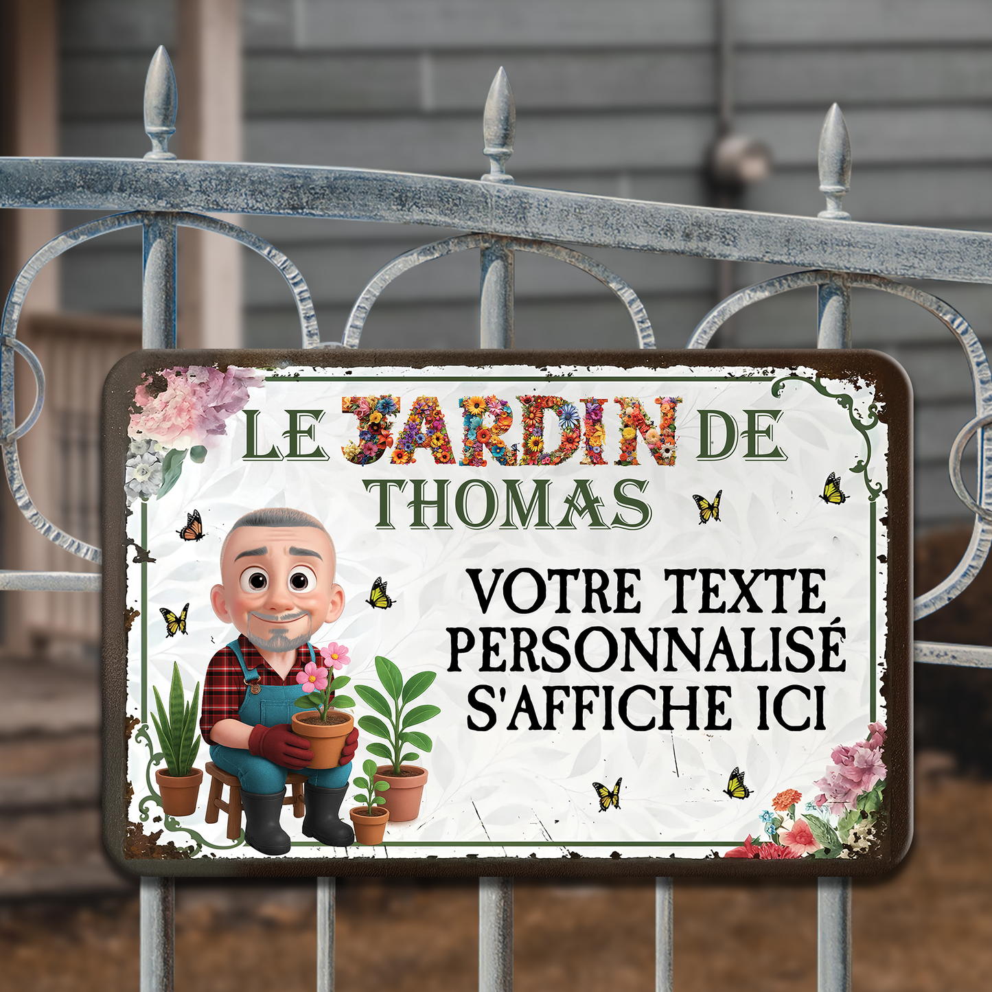 Le Jardin De Mamie – Plaque En Métal Personnalisée