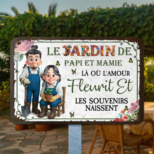 Là Où L'amour Fleurit Et Les Souvenirs Naissent – Plaque En Métal Personnalisée