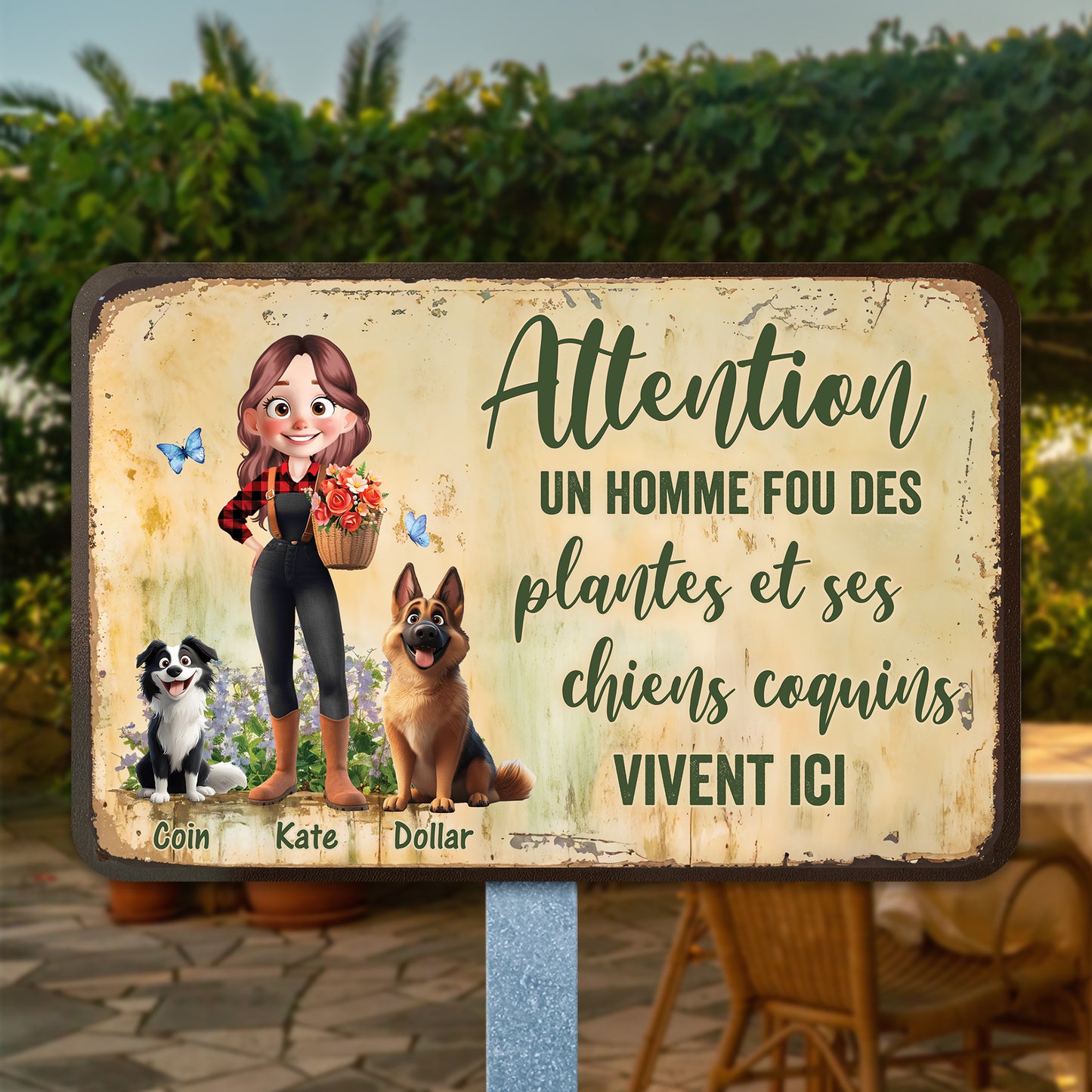 Bienvenue Au Jardin – Plaque En Métal Personnalisée