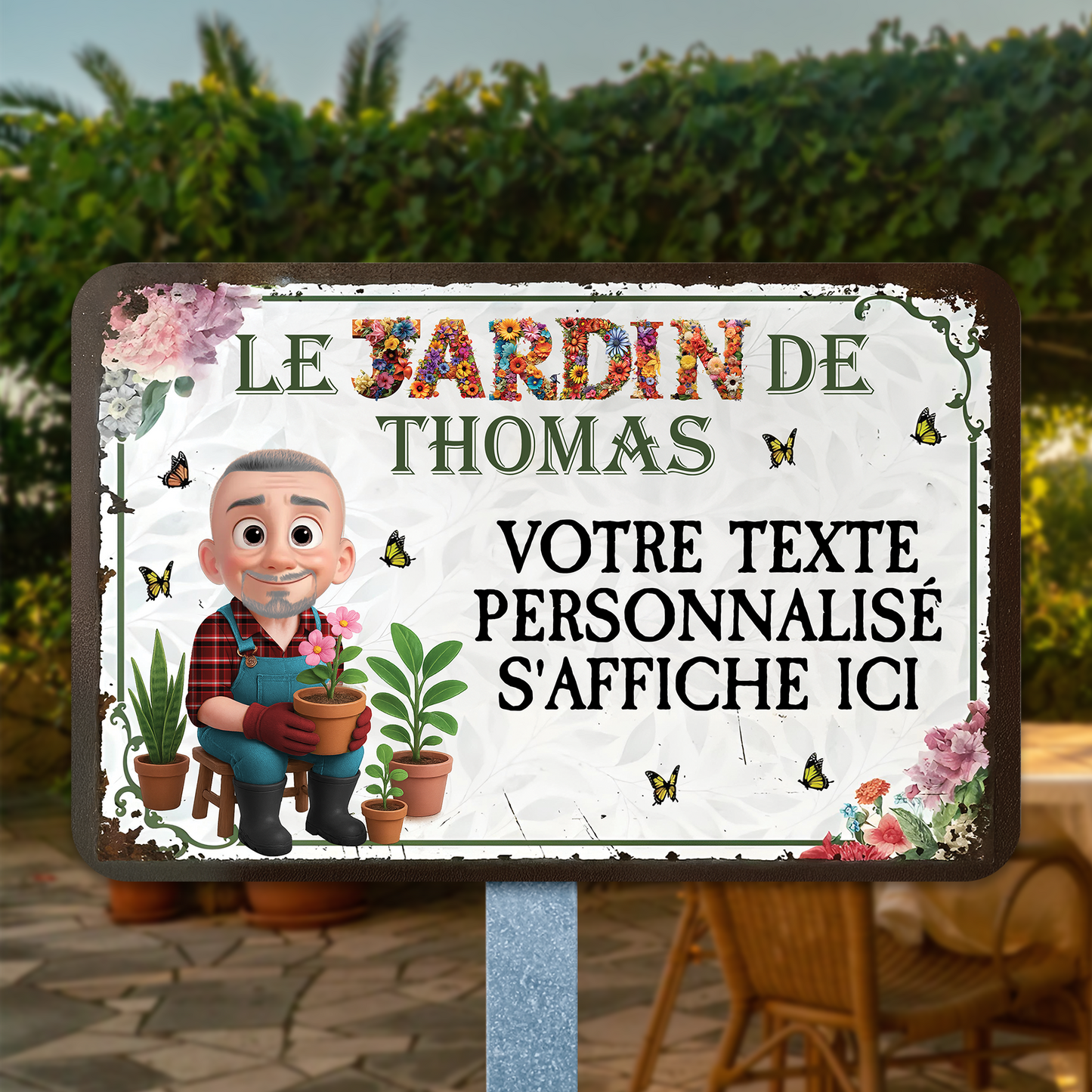 Le Jardin De Mamie – Plaque En Métal Personnalisée