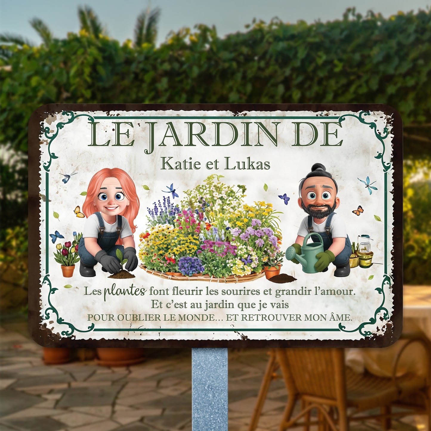 Les Plantes Font Fleurir Les Sourires Et Grandir L’amour – Plaque En Métal Personnalisée