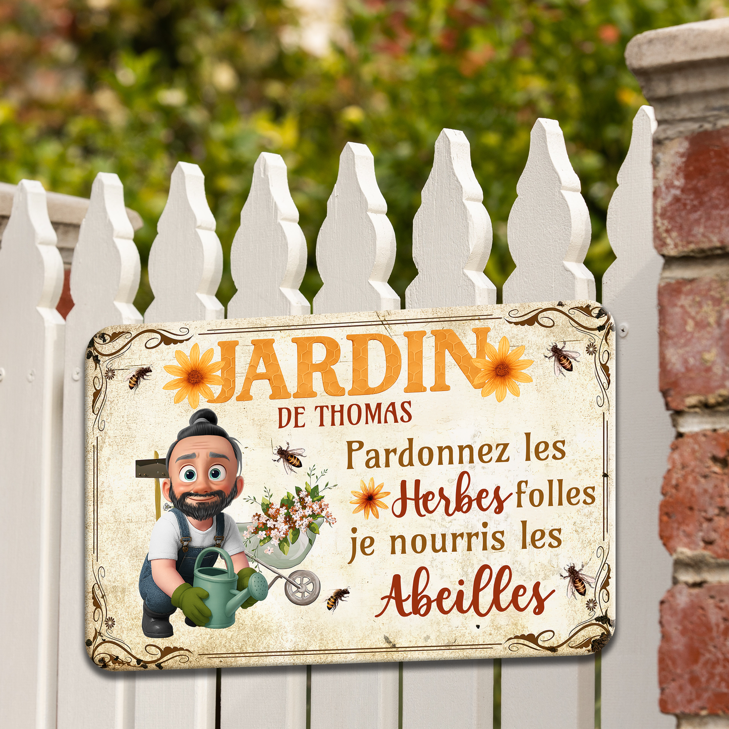 Pardonnez Les Herbes Folles – Plaque En Métal Personnalisée