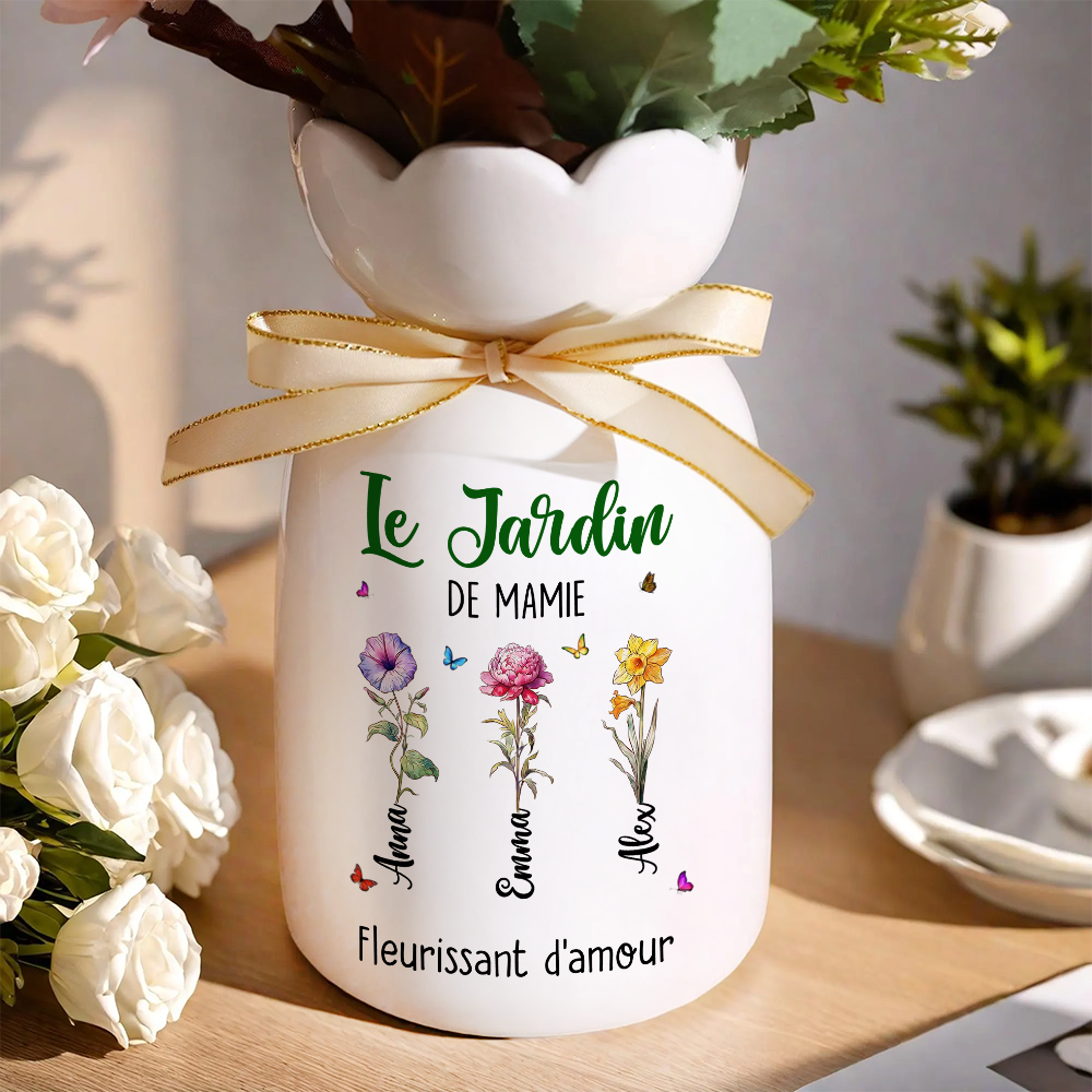 Le Jardin de Mamie – Vase Décoratif Personnalisé Pour La Maison