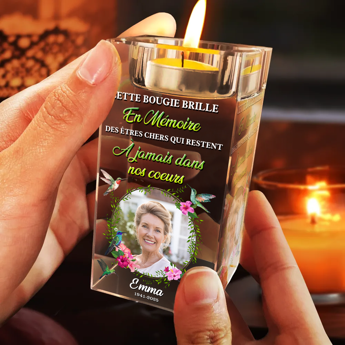 À Jamais Dans Nos Cœurs Personnalisé En Cristal Avec Photo – Toujours Dans Mes Pensées