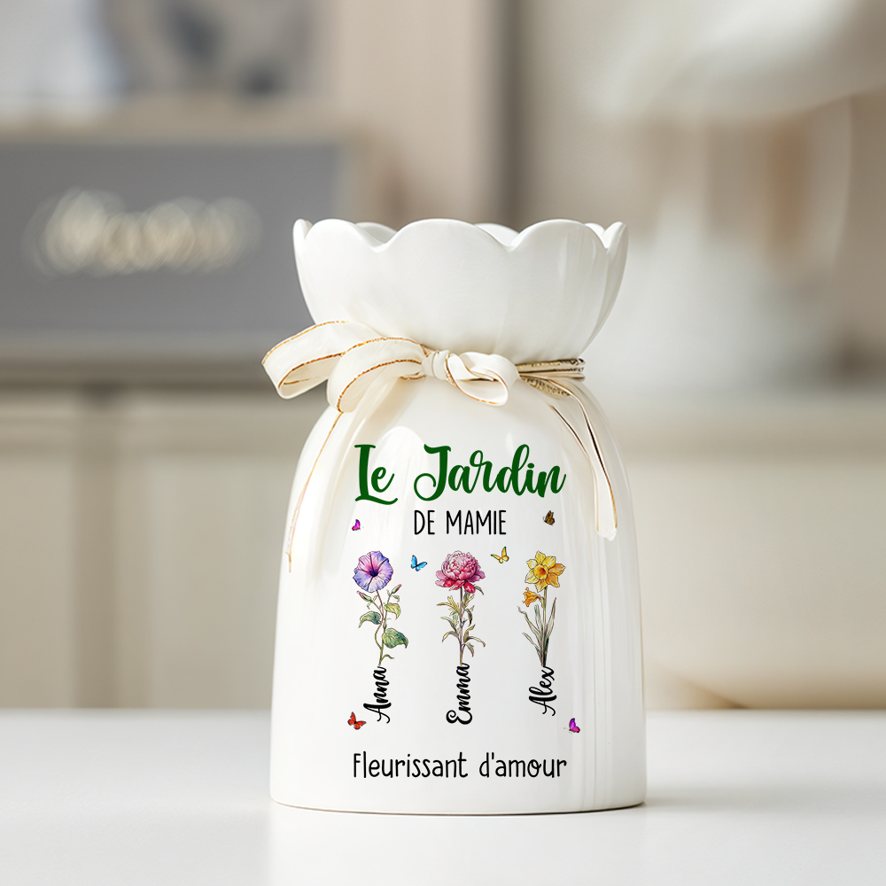 Le Jardin de Mamie – Vase Décoratif Personnalisé Pour La Maison