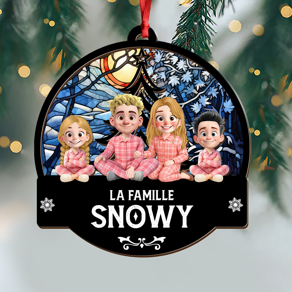 La Famille - Ornement Attrape-Soleil Personnalisé À Suspendre À La Fenêtre