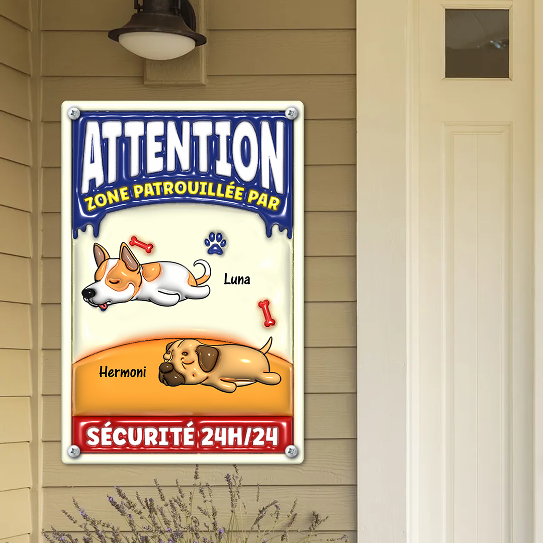 Cette Propriété Est Protégée Par Dormir - Plaque En Métal Personnalisée