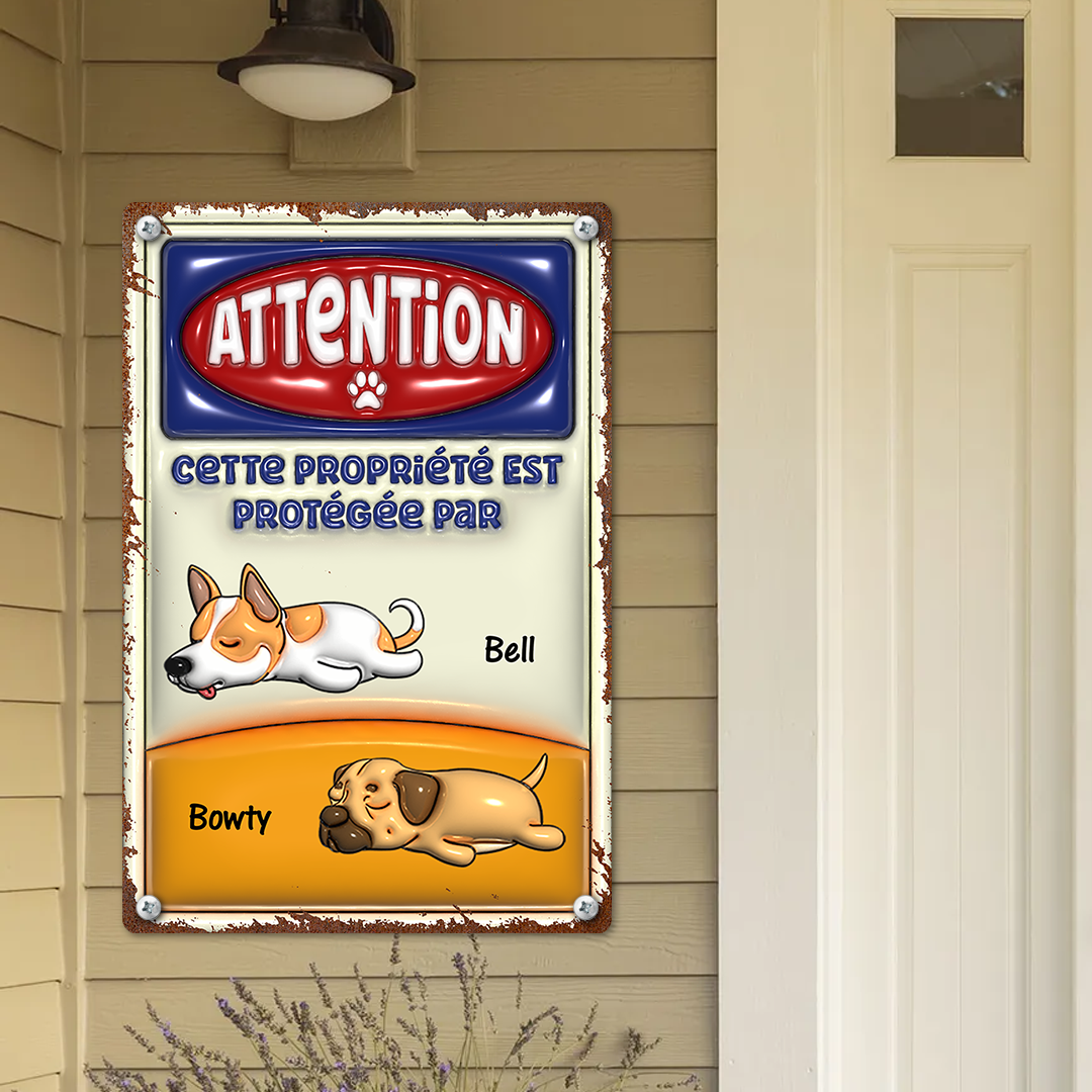 Attention Zone Plaque En Métal - Plaque En Métal Personnalisée