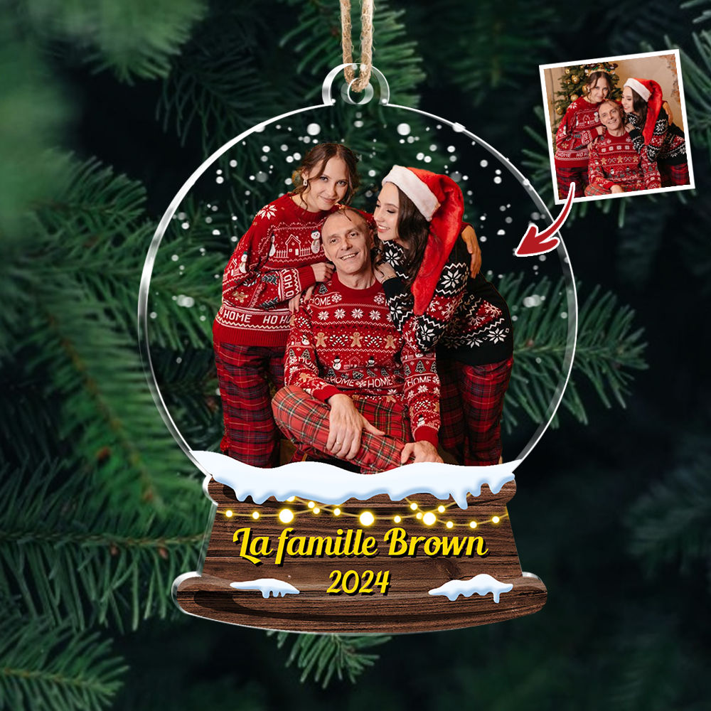 Ornement en Acrylique Personnalisé avec Photo de Famille - Cadeau de Noël Personnalisé pour des Souvenirs Précieux