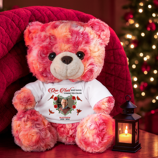 Que Noël Soit Doux Comme Tes Câlins - Ours En Peluche en T-shirt Personnalisé avec Photo