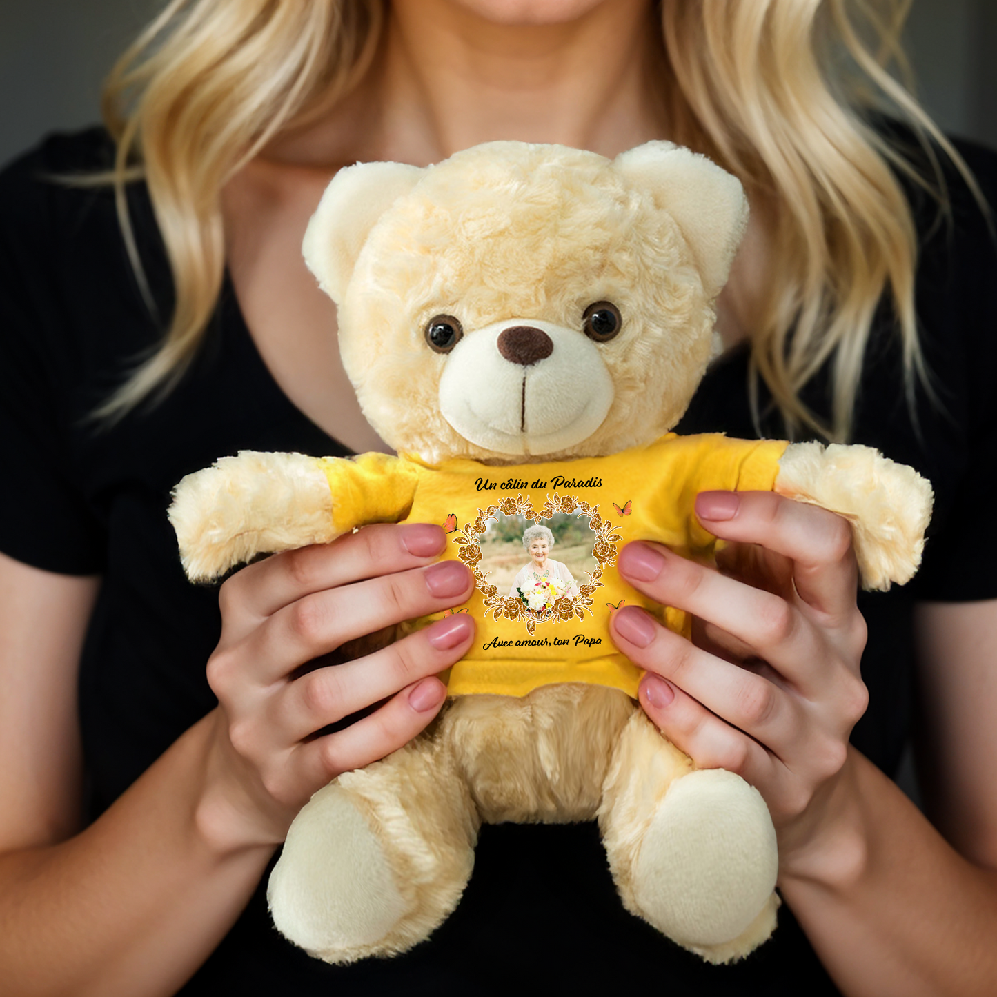 Un Câlin Du Paradis - Oursons En Peluche Avec T-shirt Personnalisé