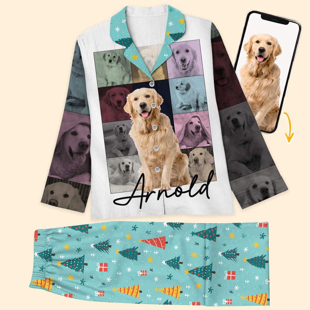 Set Pyjama Personnalisé avec Photo de Chien & Chat - Cadeaux de Noël pour Amoureux des Animaux