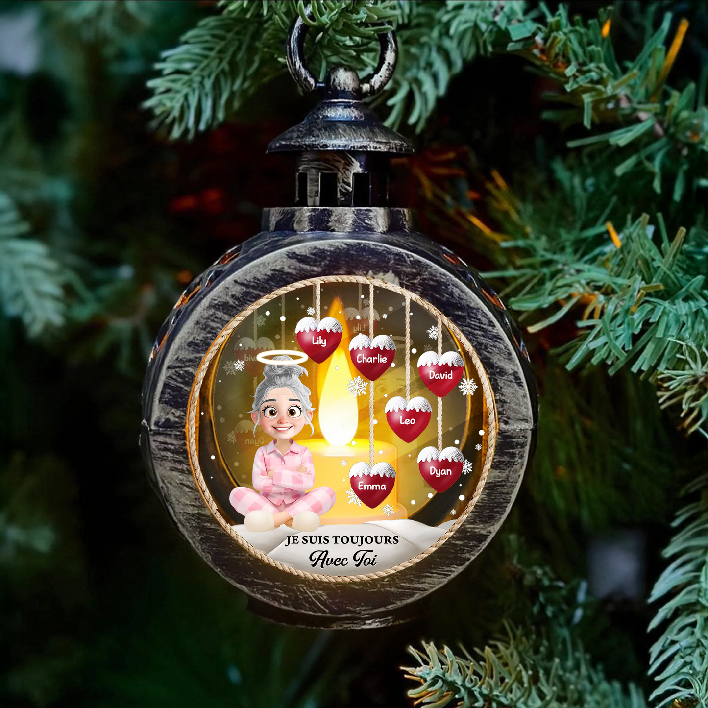 Lanterne Bonhomme de Neige Personnalisée – Décoration de Noël & Cadeau Unique pour la Famille