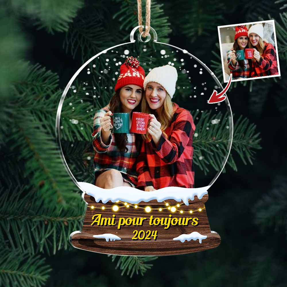 Ornement en Acrylique Personnalisé avec Photo de Famille - Cadeau de Noël Personnalisé pour des Souvenirs Précieux