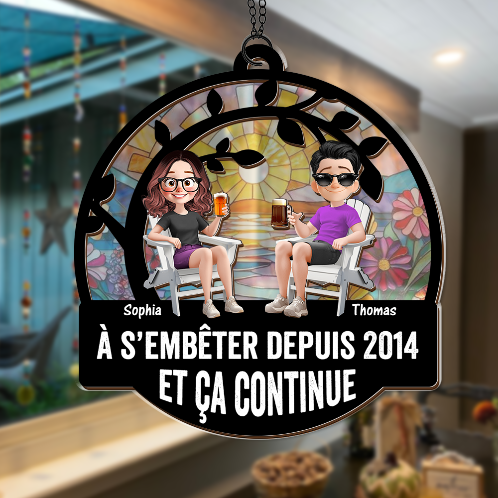 À S’embêter Depuis - Ornement Attrape-Soleil Personnalisé À Suspendre À La Fenêtre