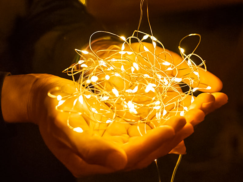 Guirlande Lumineuse, Mini Guirlande LED Étanche à Piles pour Décoration de Fond, Lumière d'Ambiance pour Chambre (Blanc Chaud, Piles non incluses)