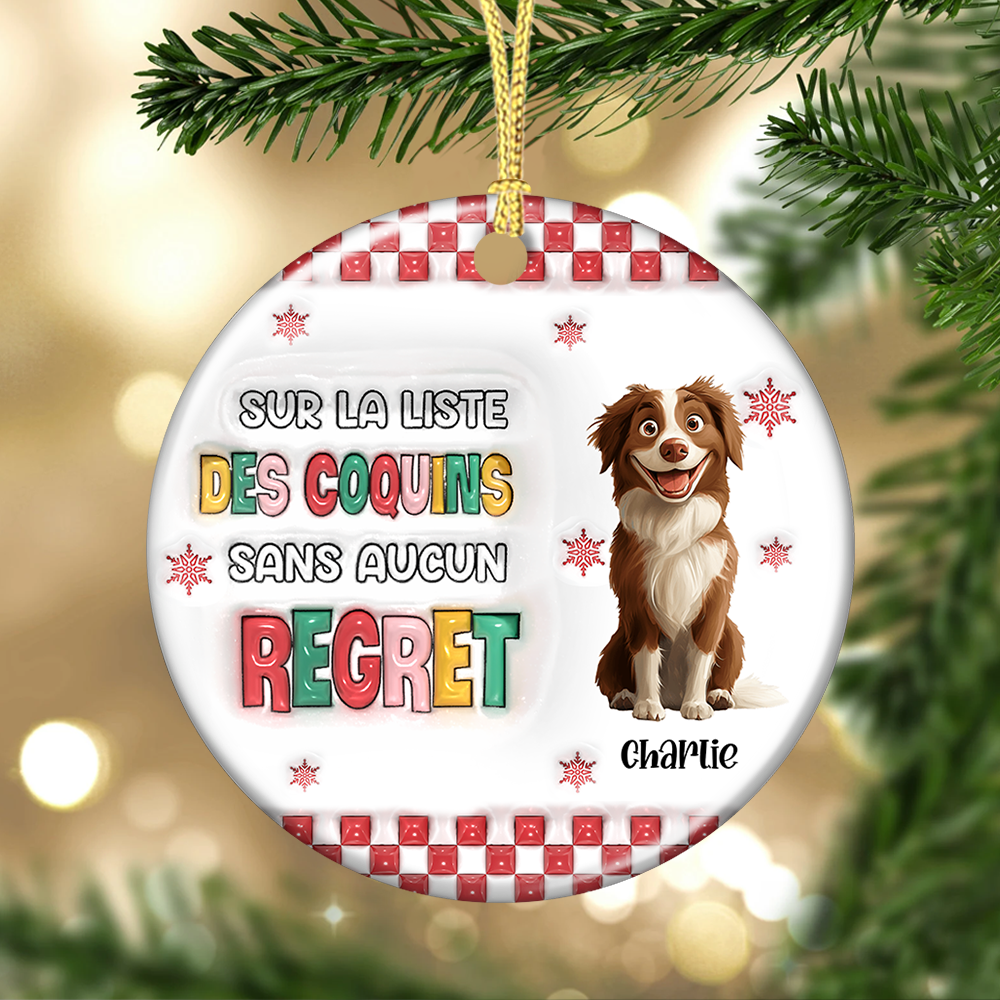 Ornement de Noël en Cristal Personnalisé avec Photo Camion Rouge en Famille - Ornement Joyeux Noël