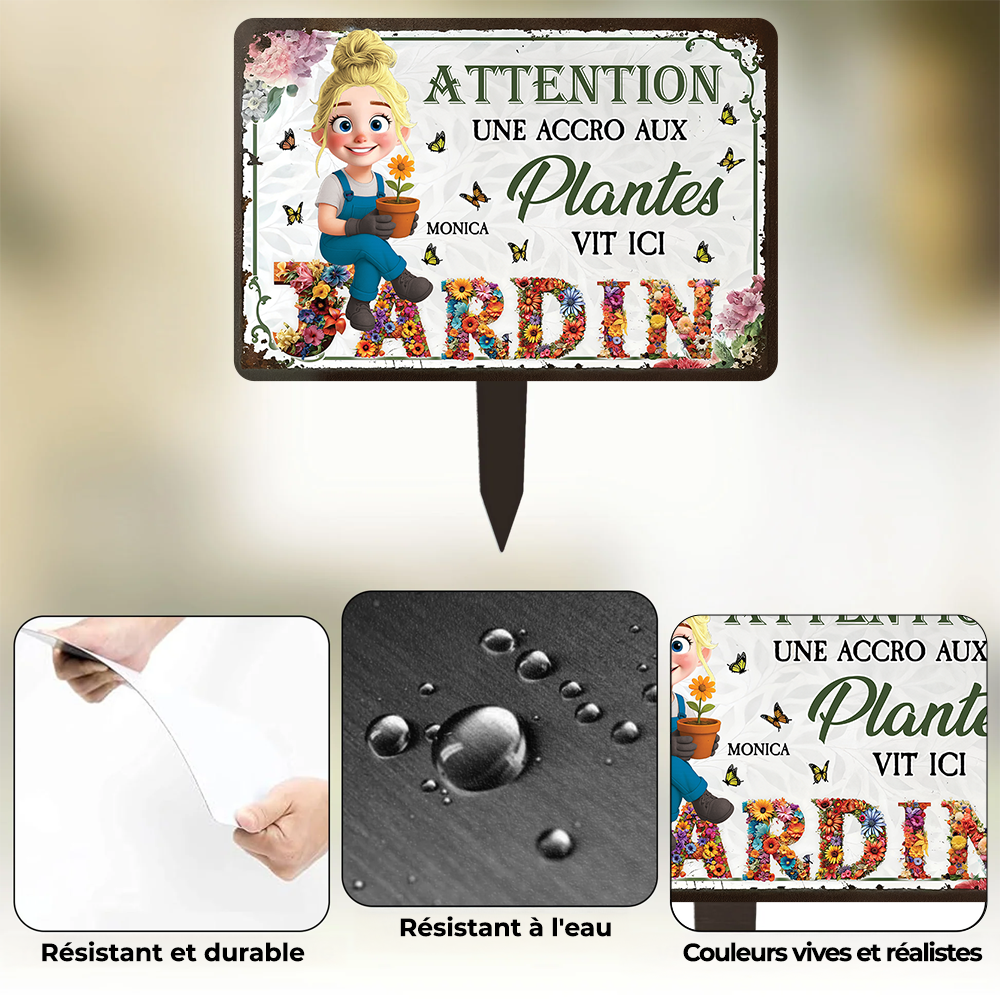 Une Accro Aux Plantes Vit Ici – Piquet De Jardin En Métal