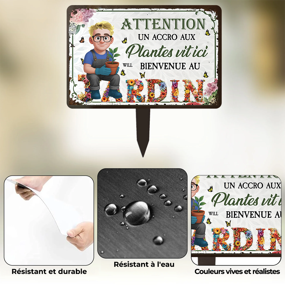 Un Accro Aux Plantes Vit Ici Bienvenue Au Jardin – Piquet De Jardin En Métal
