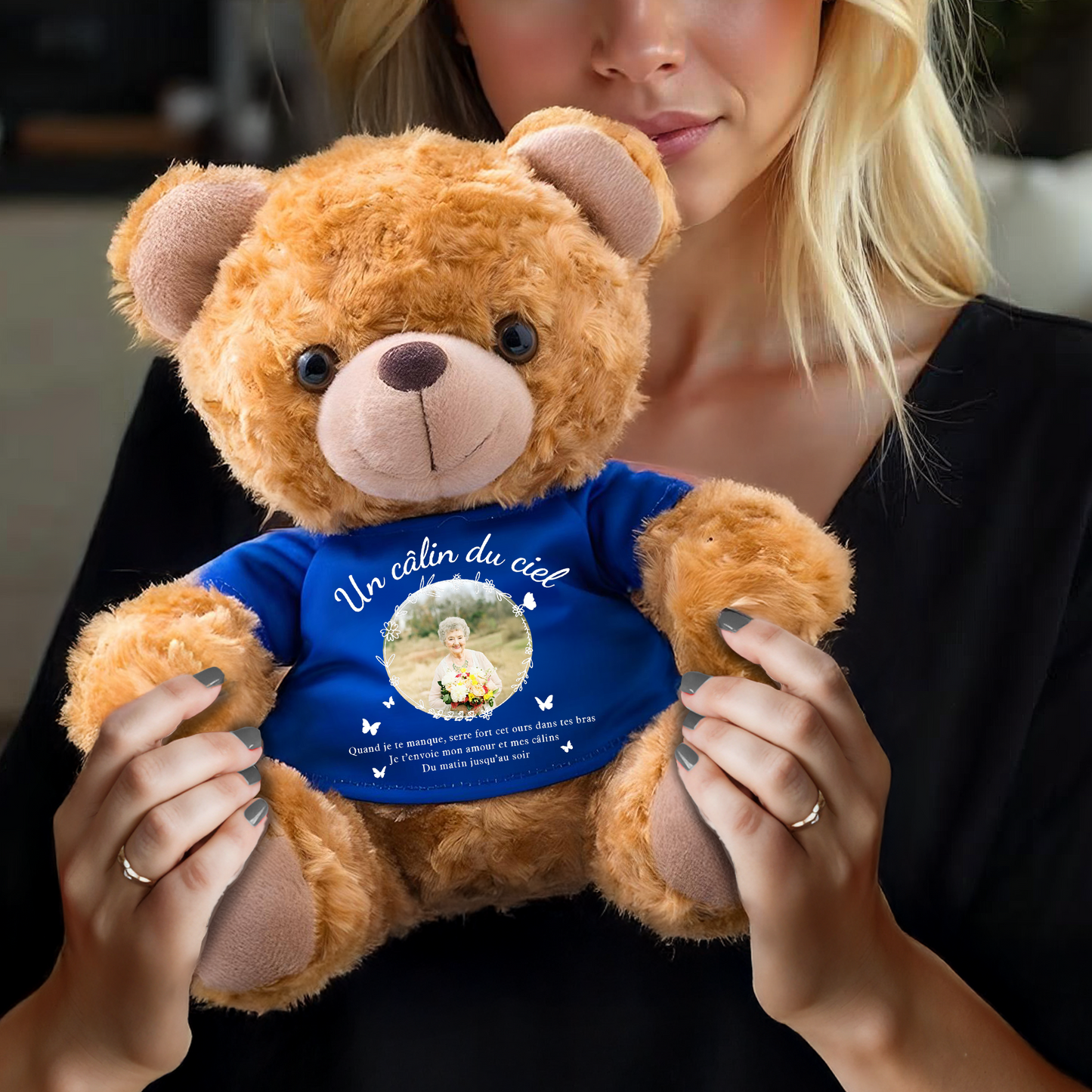 Un Câlin Du Ciel - Oursons En Peluche Avec T-shirt Personnalisé