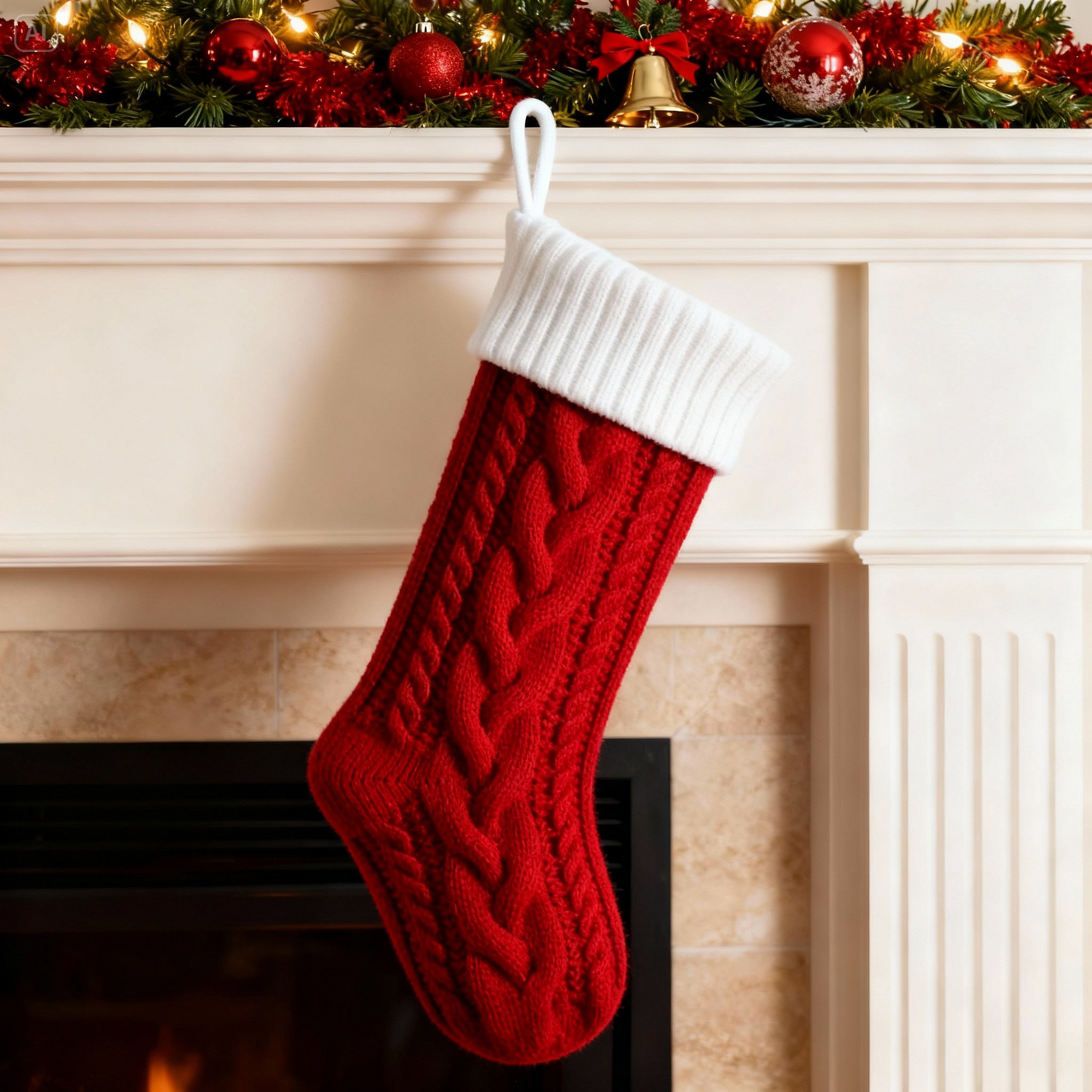 Ornement de Noël Personnalisé au Nom de Famille – Décoration en Bois avec Chaussette