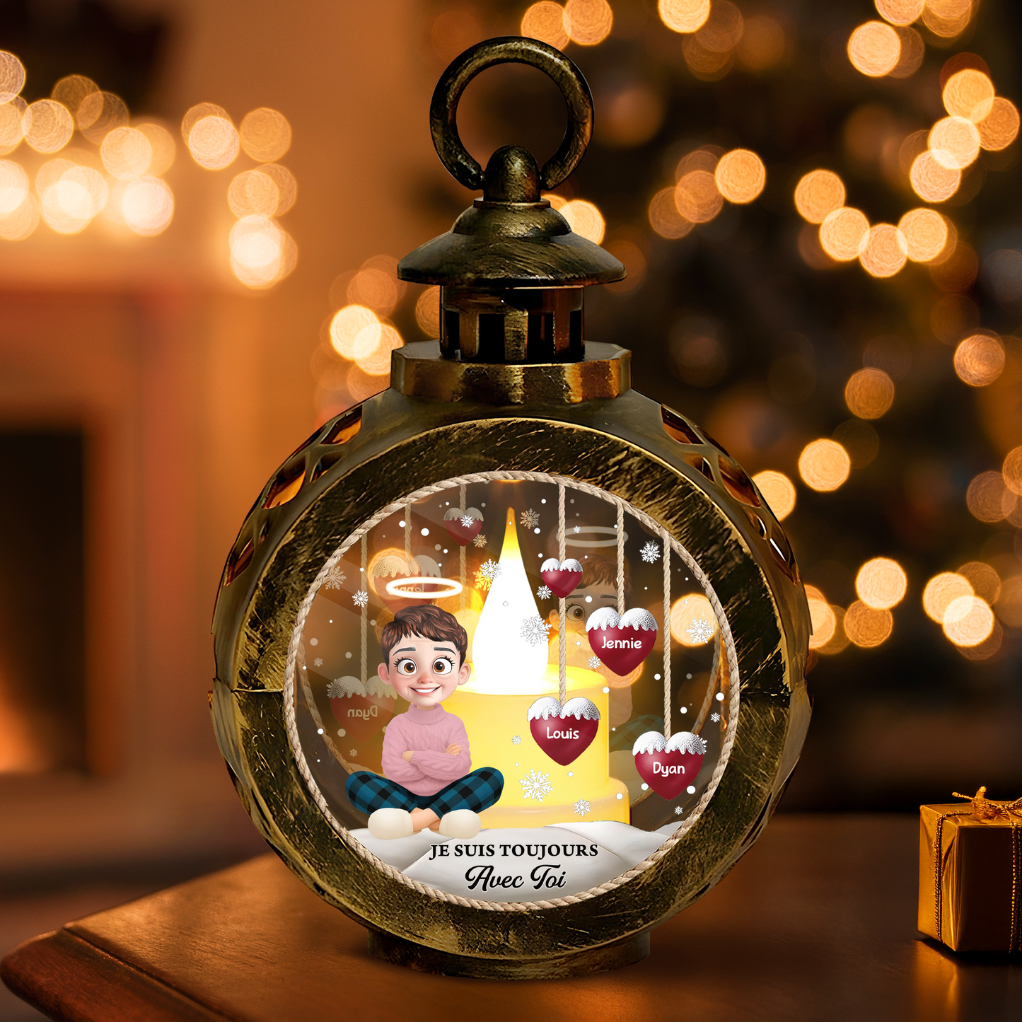 Lanterne Bonhomme de Neige Personnalisée – Décoration de Noël & Cadeau Unique pour la Famille