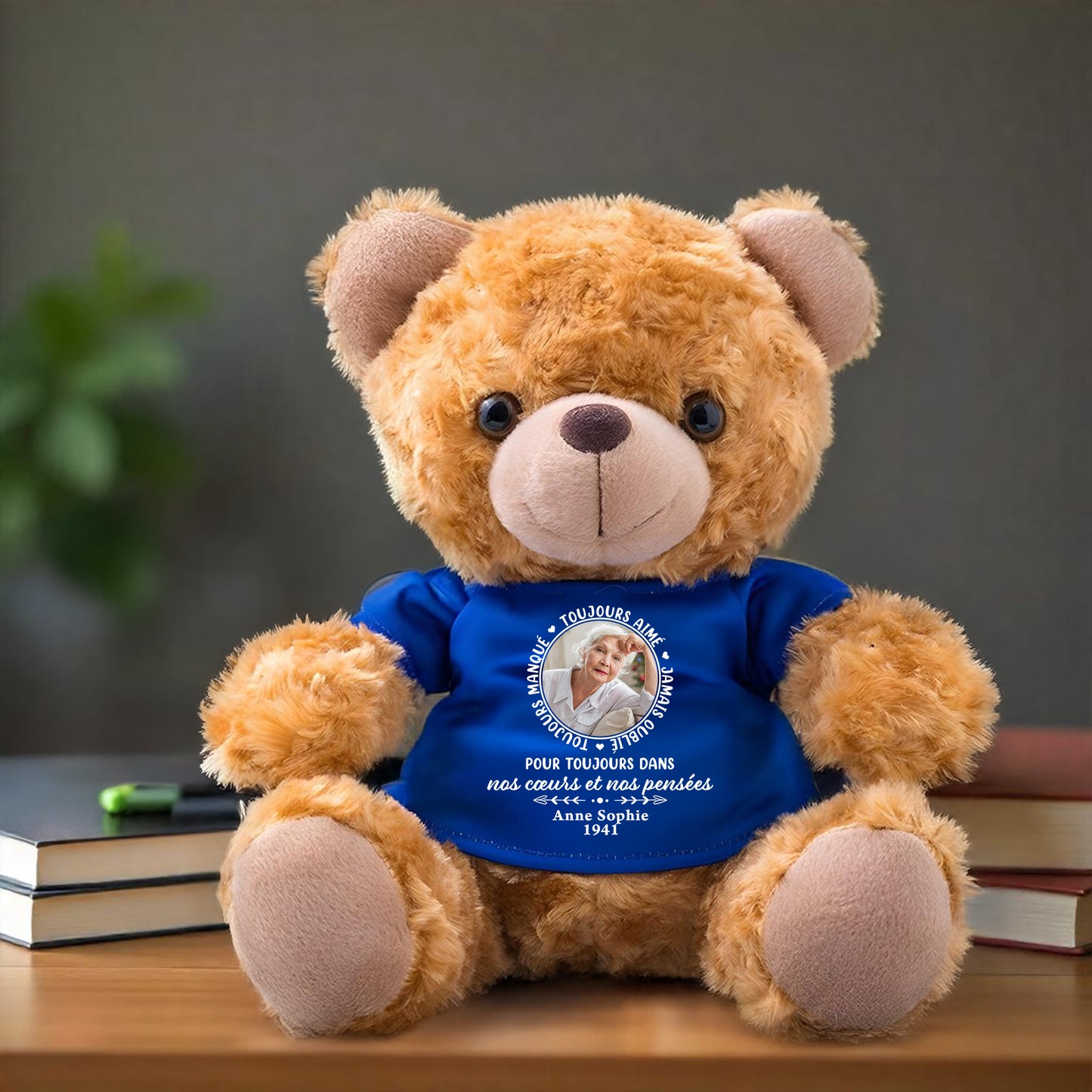 Pour Toujours Dans Nos Cœurs Et Nos Pensées - Oursons En Peluche Avec T-shirt Personnalisé