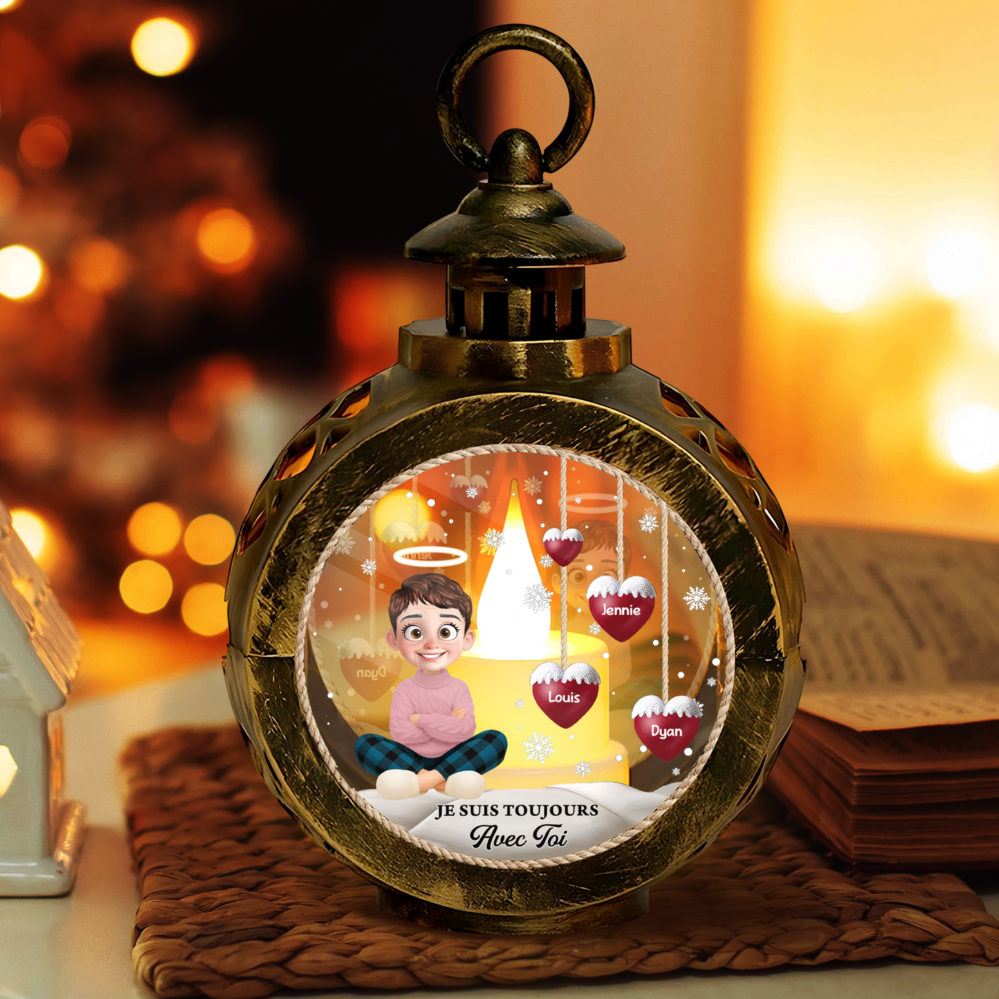 Lanterne Bonhomme de Neige Personnalisée – Décoration de Noël & Cadeau Unique pour la Famille