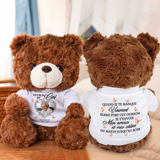 Serre Cet Ourson Souvenir - Ours En Peluche en T-shirt Personnalisé avec Photo