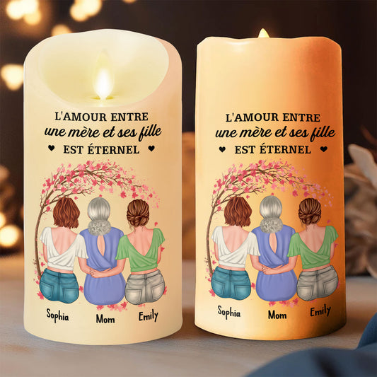 L’amour Entre Une Mère Et Sa Fille Est Éternel - Jamais Oublié - Bougie LED Sans Flamme Personnalisée
