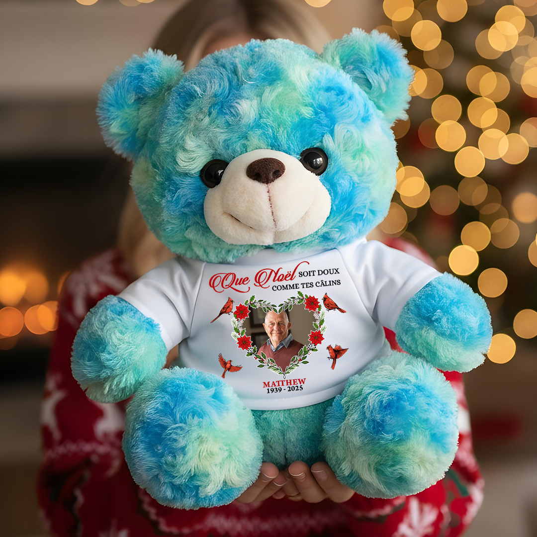 Que Noël Soit Doux Comme Tes Câlins - Ours En Peluche en T-shirt Personnalisé avec Photo
