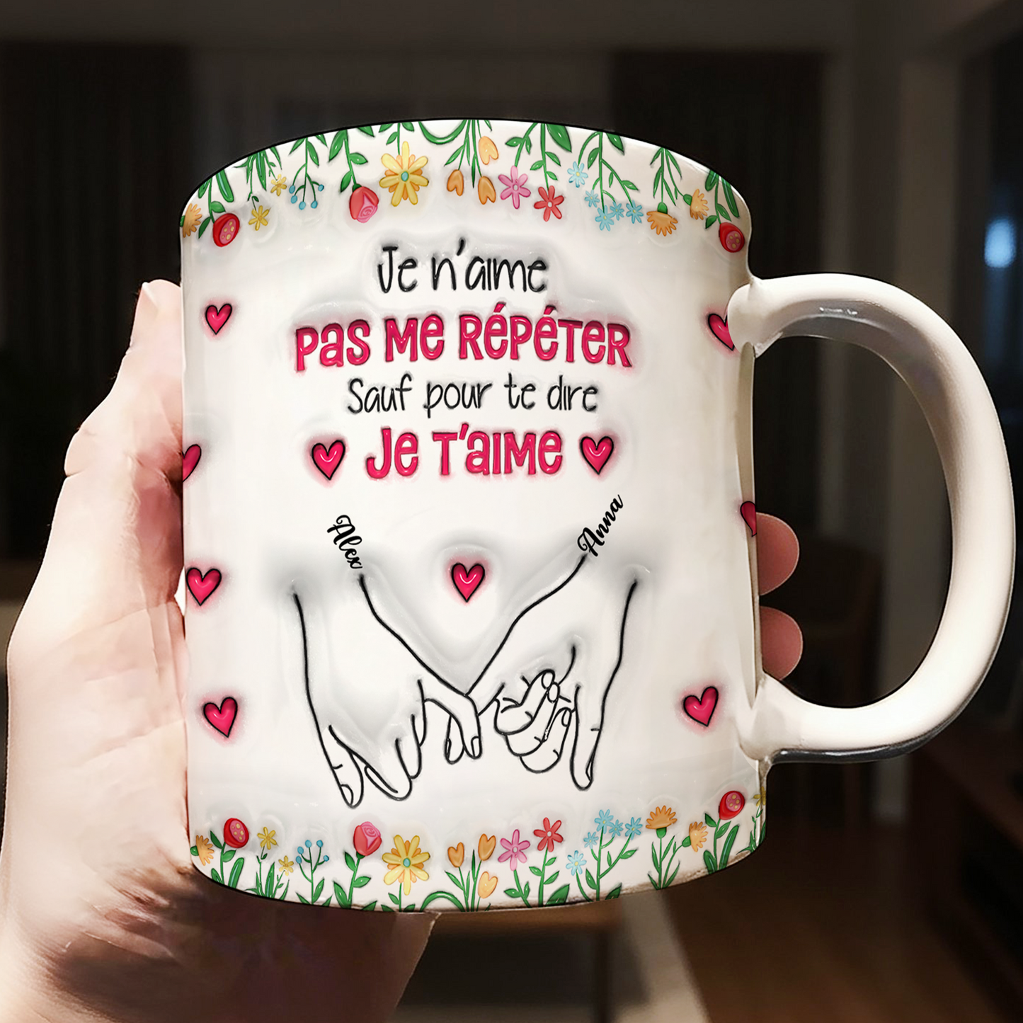 Il N’y A Pas De Plus Beau Cadeau Que L’amitié Fleur - Mug Personnalisé 3D Gonflé Effet