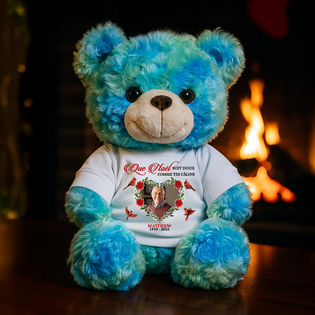 Que Noël Soit Doux Comme Tes Câlins - Ours En Peluche en T-shirt Personnalisé avec Photo