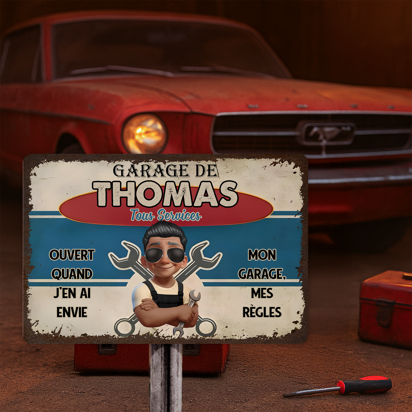 Garage Tous Services – Plaque En Métal Personnalisée