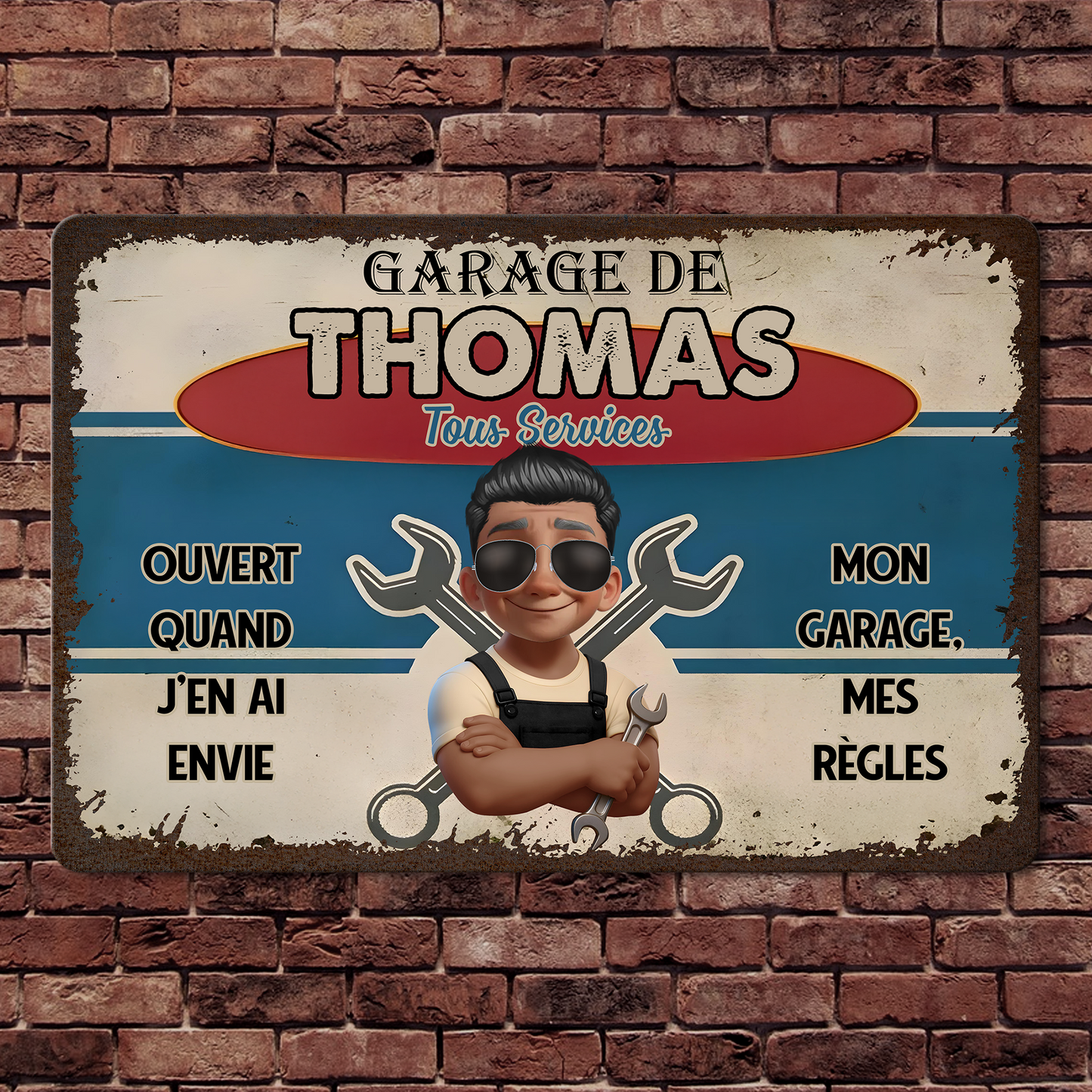 Garage Tous Services – Plaque En Métal Personnalisée