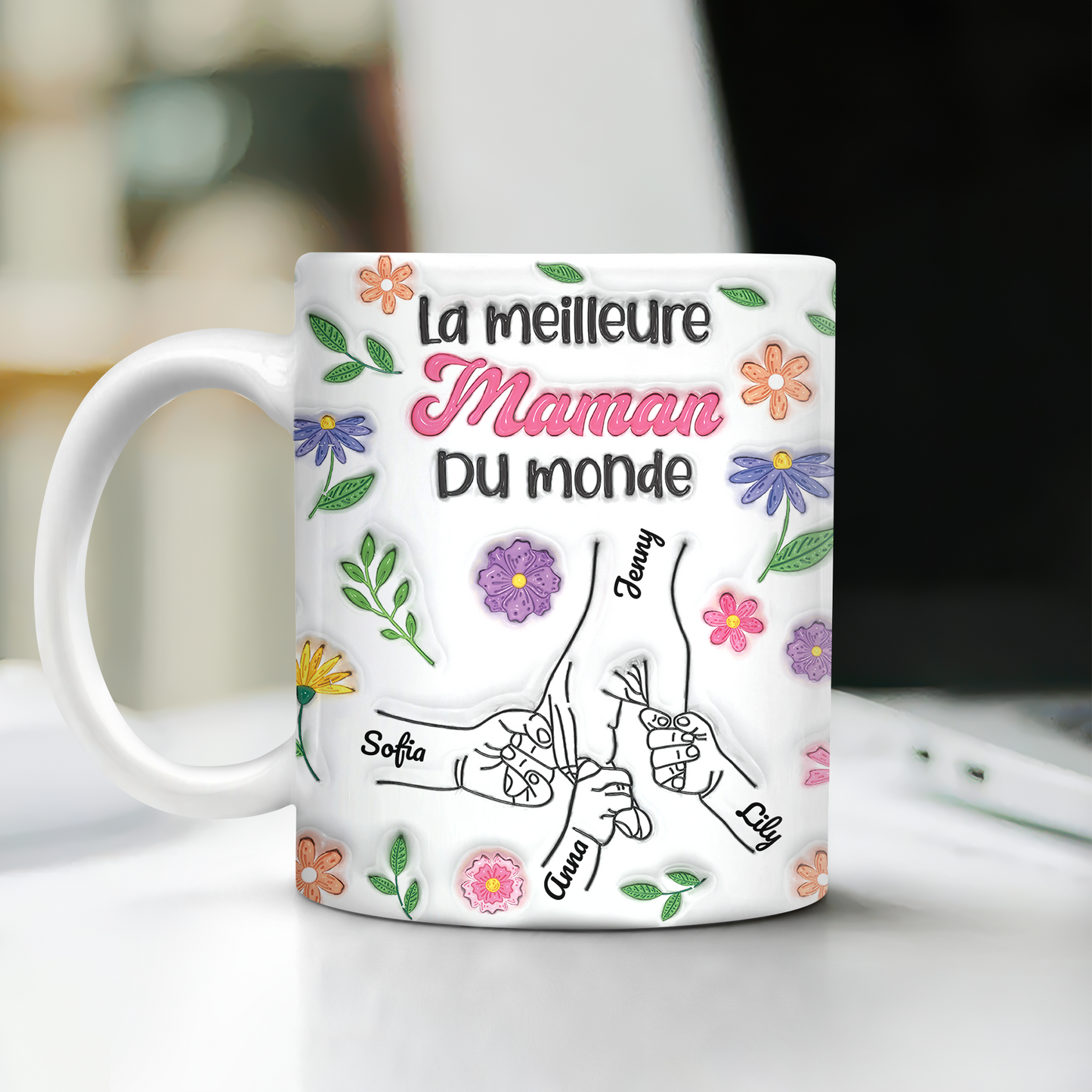 La Meilleure Maman Du Monde 3D Effet- Mug Personnalisé 3D Gonflé Effet