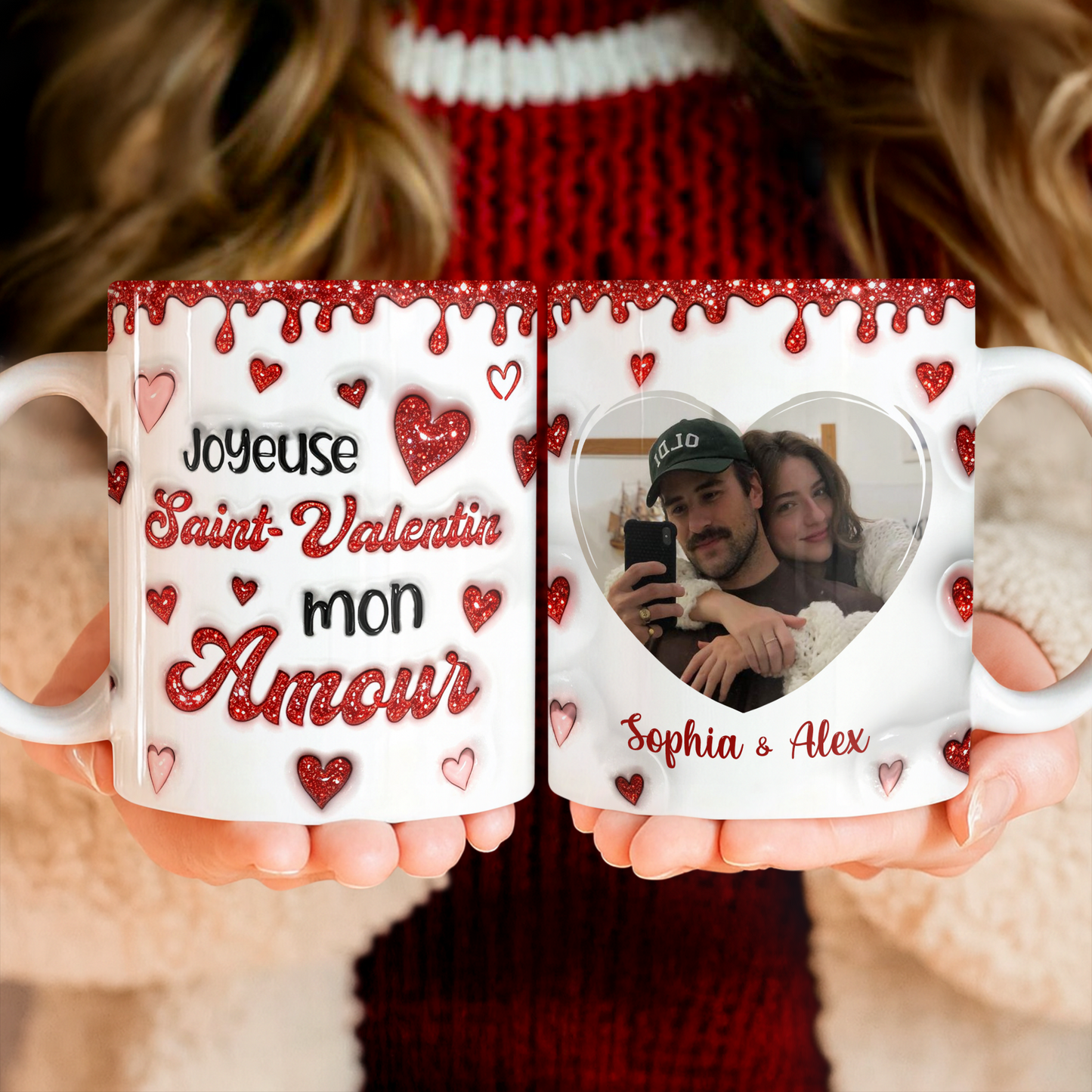Joyeuse Saint-Valentin Mon Amours Photo - Mug Personnalisé