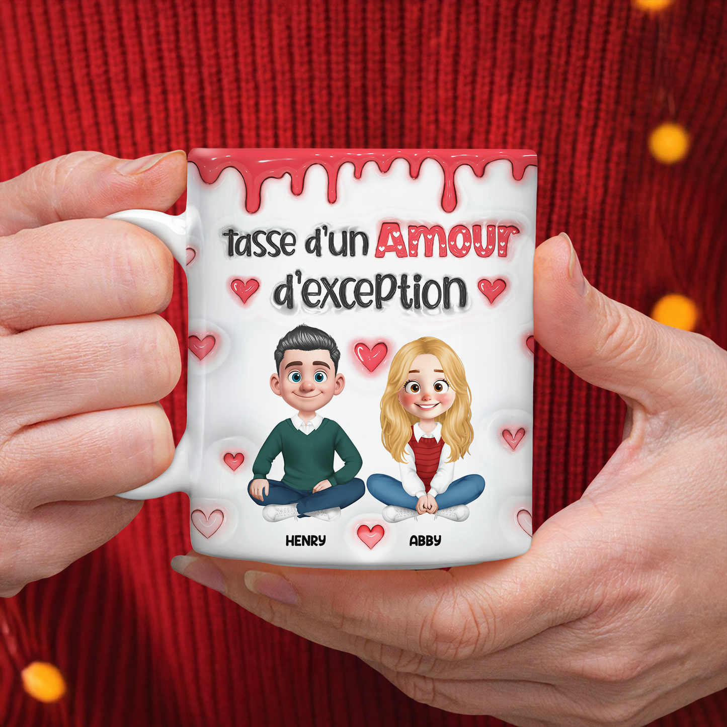 Tasse D’un Amour D’exception Amour - Mug Personnalisé 3D Gonflé Effet