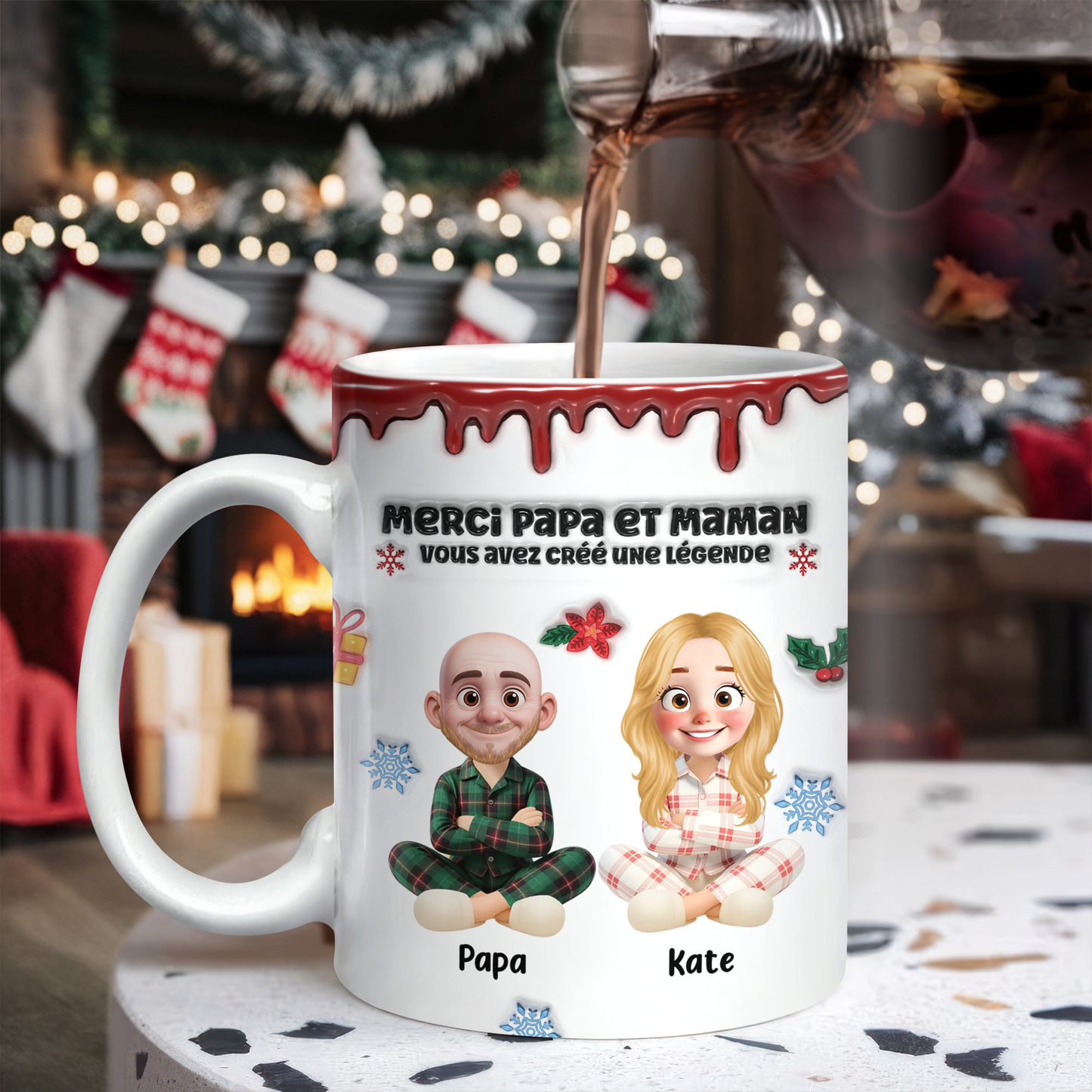 Merci Papa Et Maman, Vous Avez Créé Une Légende - Mug Personnalisé 3D Gonflé Effet