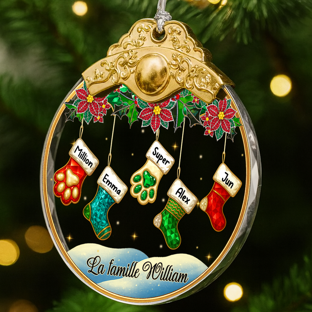 Famille De Noël – Ornement Photo Personnalisé