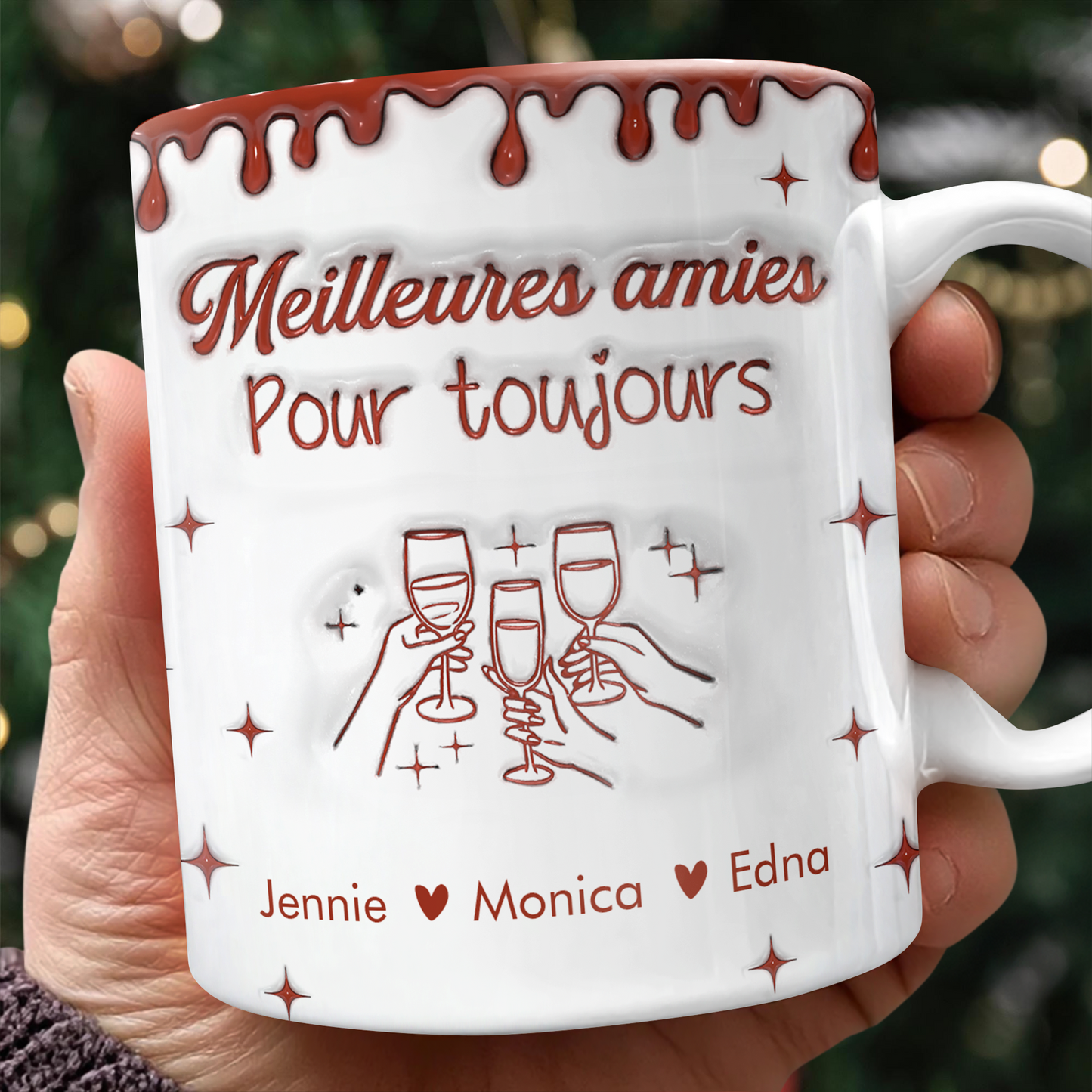 Meilleures Amies Pour Toujours - Mug Personnalisé 3D Gonflé Effet
