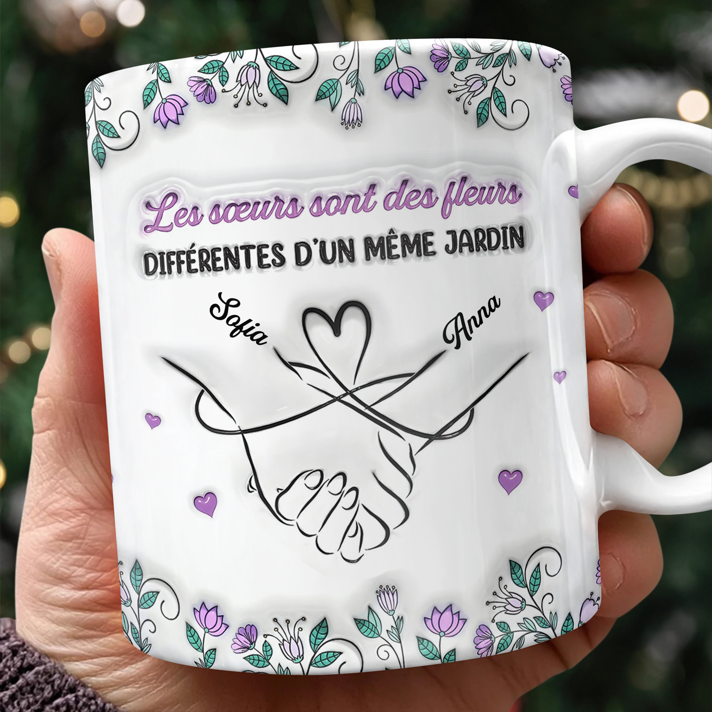 Les Sœurs Sont Des Fleurs  - Mug Personnalisé 3D Gonflé Effet