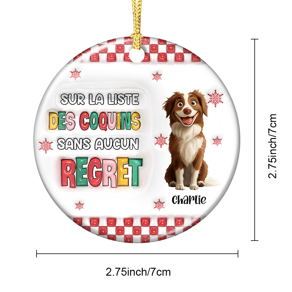 Ornement de Noël en Cristal Personnalisé avec Photo Camion Rouge en Famille - Ornement Joyeux Noël