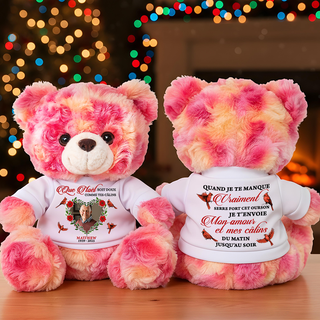 Que Noël Soit Doux Comme Tes Câlins - Ours En Peluche en T-shirt Personnalisé avec Photo