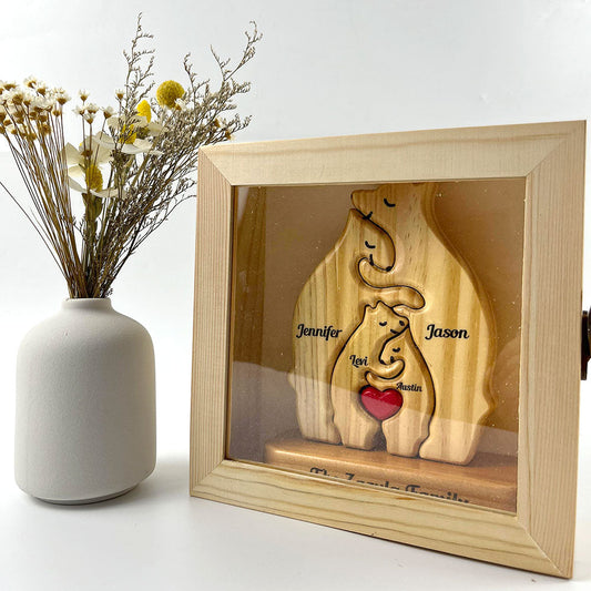 Cadre en bois avec vitre en acrylique transparente et porte à charnière – vitrine anti-poussière avec inscription en italique (boîte uniquement)