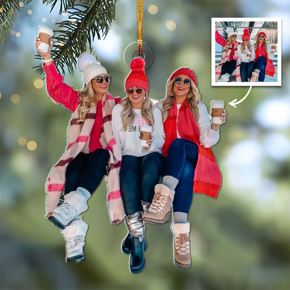 Ornement Personnalisé avec Photo Famille Heureuse pour Toujours - Ornement Acrylique Personnalisé en Forme Spéciale