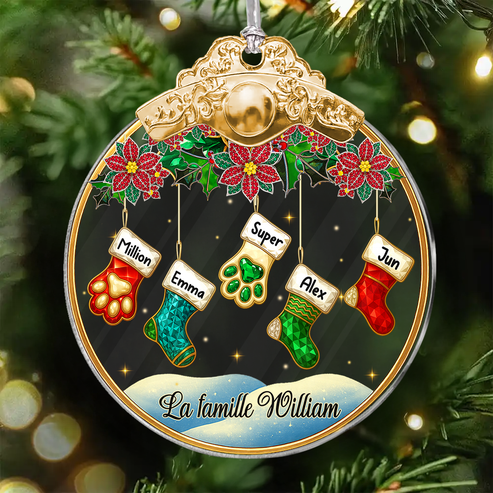 Famille De Noël – Ornement Photo Personnalisé